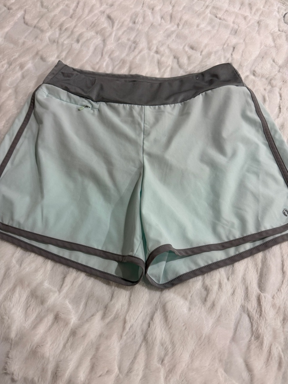 Hang Ten Mint Gray Color Quick Dry Upf 50+ Lined Hybrid Shorts Sz M.